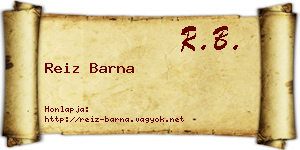 Reiz Barna névjegykártya